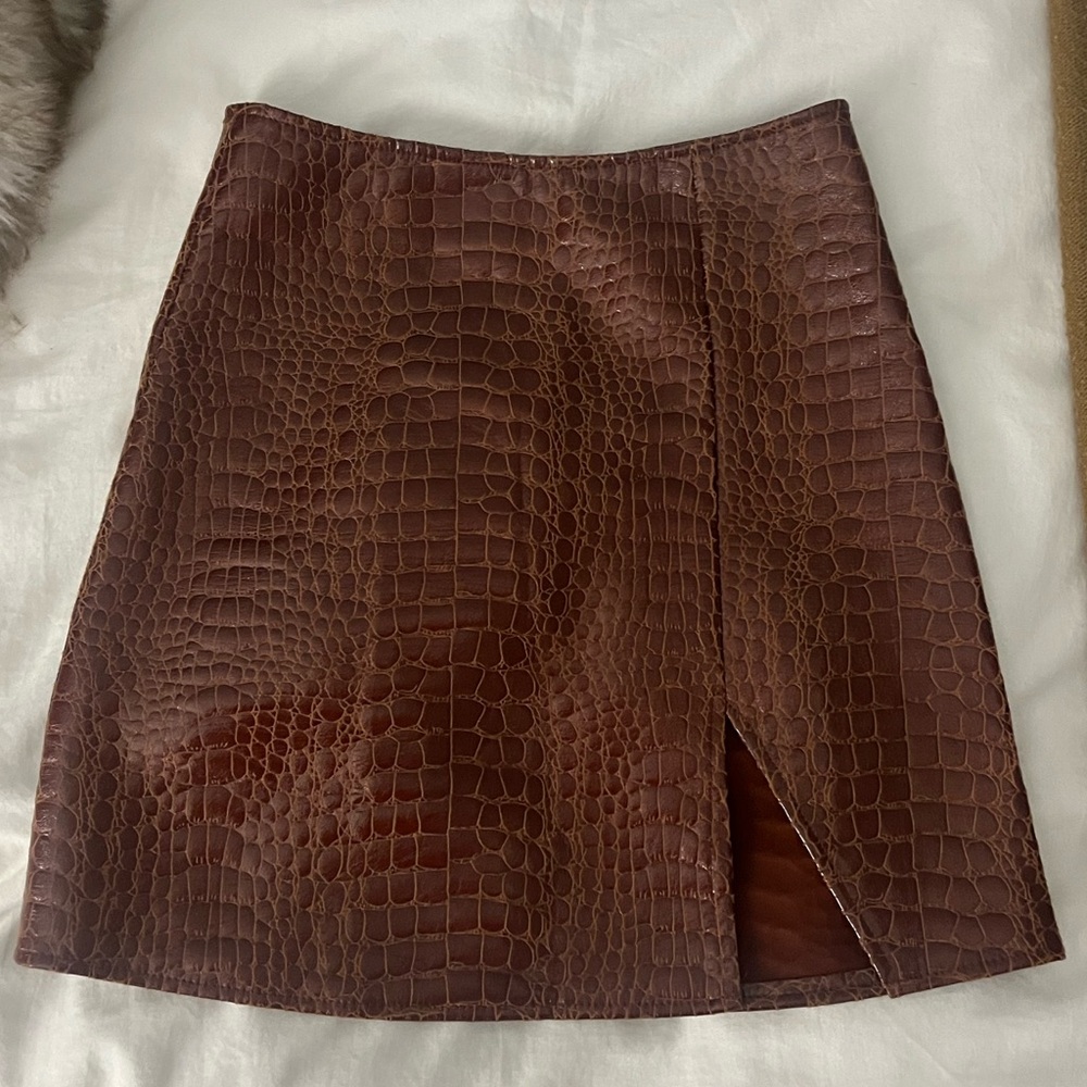Motel Crocodile Mini Skirt